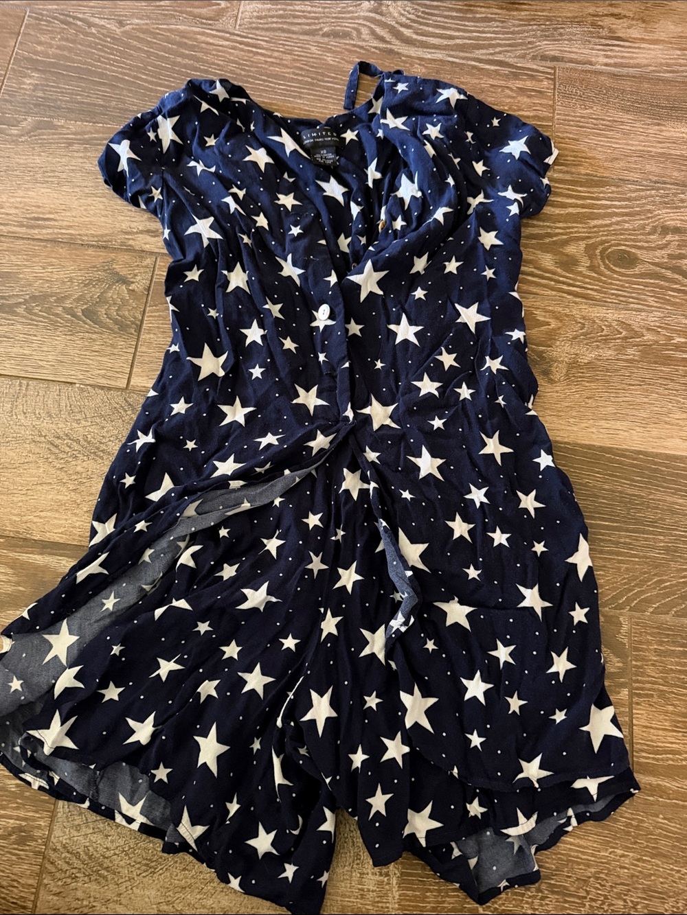 Limited star button up romper